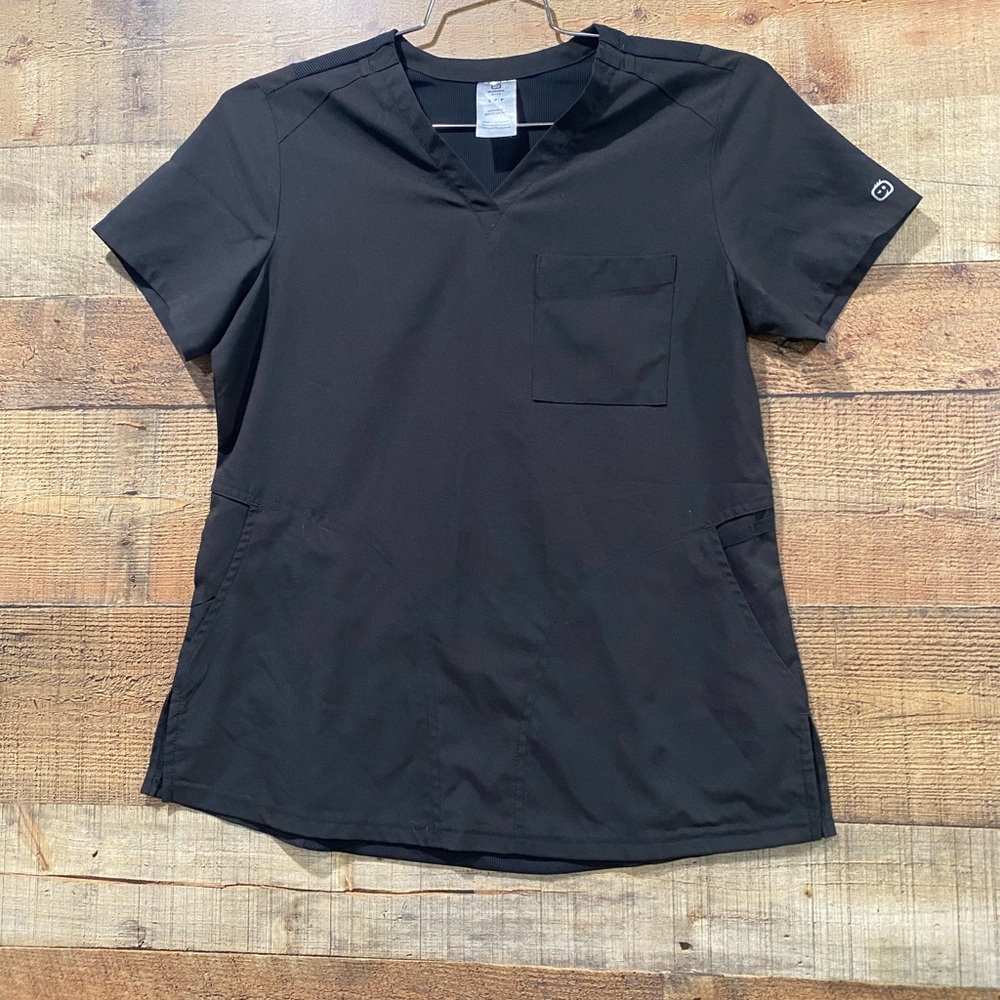 WonderWink Black Short Sleeve Women's Scrub Top Size Small